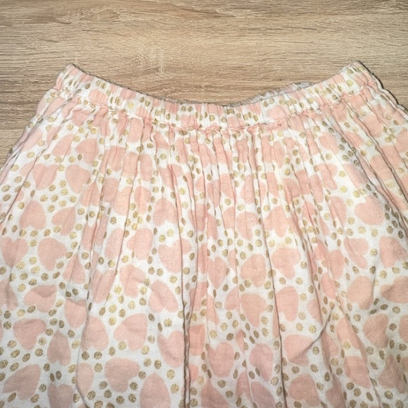 Bonton Framboi Pink Heart Print Cotton Pull On Skirt Size 8 - Picture 4 of 8